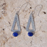Boucles d'oreilles triangle en argent et pierre Lapis lazuli