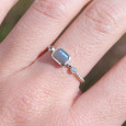 Bague fine argent torsadé pierre Labradorite T50/53/56/58/60