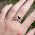 Bague fine argent torsadé pierre Labradorite T50/53/56/58/60