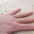 Bague fine argent torsadé pierre Péridot T50/52/55/58/60
