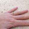Bague fine argent torsadé pierre Péridot T50/52/55/58/60