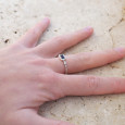 Bague fine argent torsadé pierre Grenat T53/56/58/60