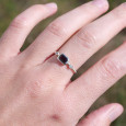 Bague fine argent torsadé pierre Grenat T53/56/58/60