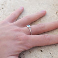 Bague fine argent torsadé pierre Topaze bleue T50/52/56/58/60