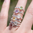 Bague fine argent ajourée pierre griffée Labradorite T52/53/55/57/60