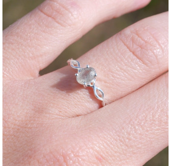Bague fine argent ajourée pierre griffée Labradorite T52/53/55/57/60