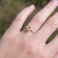 Bague fine argent ajourée pierre griffée Citrine T50/52/55/57/60