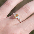 Bague fine argent ajourée pierre griffée Citrine T50/52/55/57/60