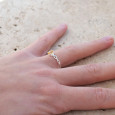 Bague fine argent ajourée pierre griffée Citrine T50/52/55/57/60