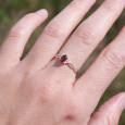 Bague fine argent ajourée pierre griffée Grenat T50/52/55/57