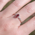 Bague fine argent ajourée pierre griffée Grenat T50/52/55/57