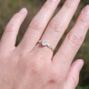 Bague fine argent ajourée pierre griffée Pierre de lune T55/57