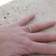 Bague fine argent ajourée pierre griffée Péridot T50/52/55/57