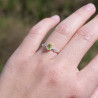 Bague fine argent ajourée pierre griffée Péridot T50/52/55/57