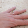 Bague fine argent pierre marquise griffée Citrine T49/52/55/57