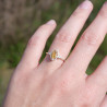 Bague fine argent pierre marquise griffée Citrine T49/52/55/57