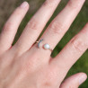 Bague fine lune argent et Perle de culture ronde T50/55/57/58