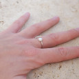 Bague fine lune argent et Perle de culture ronde T50/55/57/58