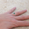 Bague fine lune argent et pierre ronde Agate verte T49/52/55/57/59 Bague fine lune argent et pierre ronde Agate verte T49/52/55/57/59