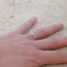 Bague fine lune argent et pierre ronde Pierre de lune T49/52/54/57