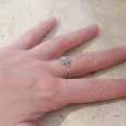 Petite bague fleur argent et pierre ronde Pierre de lune T57 Petite bague fleur argent et pierre ronde Pierre de lune T57