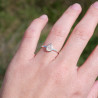 Petite bague goutte argent et Pierre de lune T49/51/54/58/60