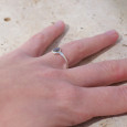 Petite bague goutte argent et pierre en Labradorite T51/52/54/58/59