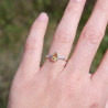 Petite bague goutte argent et pierre en Citrine T51/54/58/59
