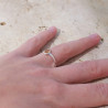 Petite bague goutte argent et pierre en Citrine T51/54/58/59