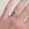 Bague pierre goutte fine en argent et Citrine véritable