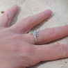 Bague fine couronne argent et petite pierre Péridot T49/56/60
