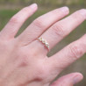 Petite bague argent et 3 petites pierres rondes en Citrine T49/52/54/57