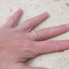Petite bague argent et 3 petites pierres rondes en Citrine T49/52/54/57