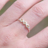 Petite bague argent et 3 petites pierres rondes en Citrine T49/52/54/57