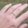Petite bague argent et 3 petites pierres rondes en Péridot T54/57