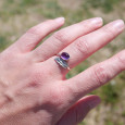 Bague plume en argent et pierre ovale Améthyste T50/54/56/57/60 Bague plume en argent et pierre ovale Améthyste T50/54/56/57/60