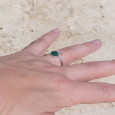 Bague plume en argent et pierre ovale Agate verte T50/52/54/57/60 Bague plume en argent et pierre ovale Agate verte T50/52/54/57/60