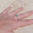 Bague pierre navette Agate verte anneau double en argent T57/59/63 Bague pierre navette Agate verte anneau double en argent T57/59/63