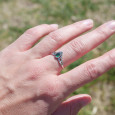 Bague fine diadème argent petite pierre Agate verte T49/54/56/57 Bague fine diadème argent petite pierre Agate verte T49/54/56/57