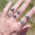 Bague fine diadème argent petite Pierre de lune T51/54