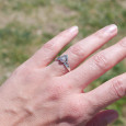 Bague fine diadème argent petite Pierre de lune T51/54
