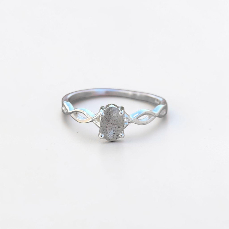 Bague fine argent ajourée pierre griffée Labradorite T52/53/55/57/60