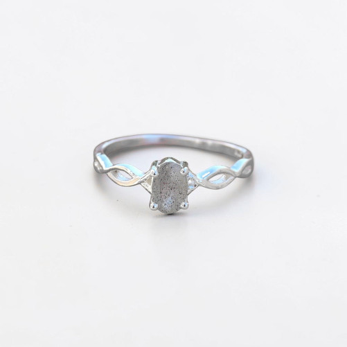 Bague fine argent ajourée pierre griffée Labradorite T52/53/55/57/60