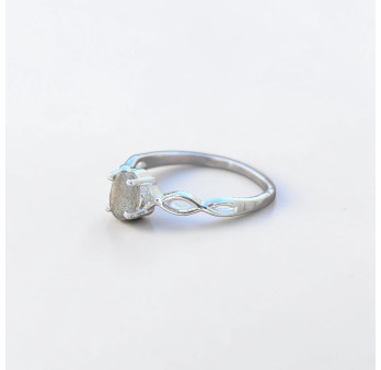 Bague fine argent ajourée pierre griffée Labradorite T52/53/55/57/60