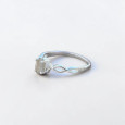 Bague fine argent ajourée pierre griffée Labradorite T52/53/55/57/60