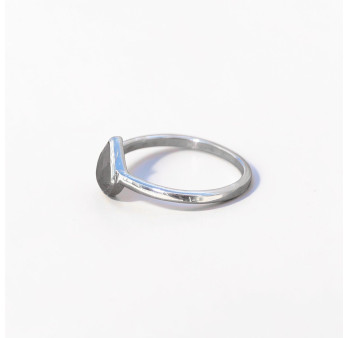 Petite bague goutte argent et pierre en Labradorite T51/52/54/58/59
