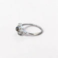 Petite bague fleur argent et pierre ronde Labradorite T57 Petite bague fleur argent et pierre ronde Labradorite T57