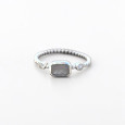 Bague fine argent torsadé pierre Labradorite T50/53/56/58/60