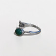 Bague plume en argent et pierre ovale Agate verte T50/52/54/57/60 Bague plume en argent et pierre ovale Agate verte T50/52/54/57/60