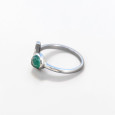 Bague fine lune argent et pierre ronde Agate verte T49/52/55/57/59 Bague fine lune argent et pierre ronde Agate verte T49/52/55/57/59